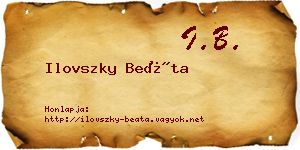 Ilovszky Beáta névjegykártya