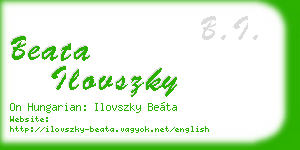 beata ilovszky business card